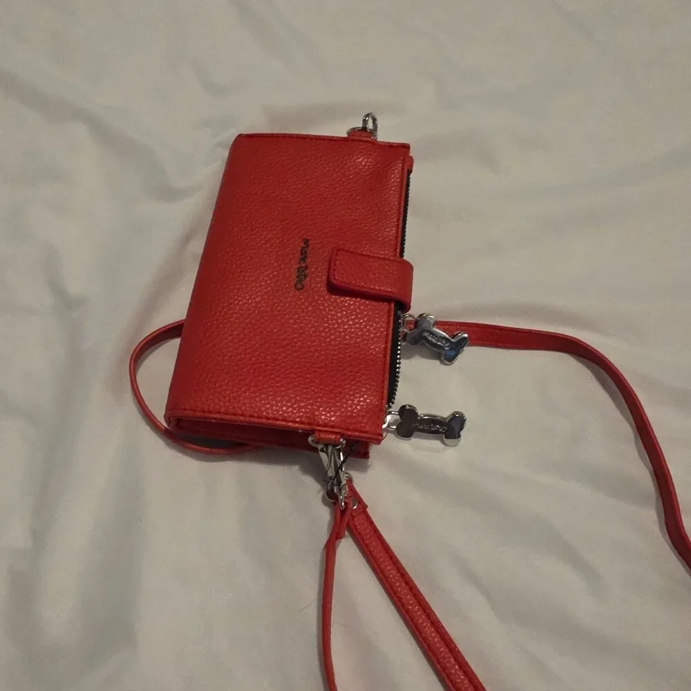 Marc Tetro Crossbody Wristlet Wallet Purse Dog Red Kitschy